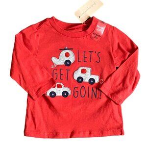 First Impressions Infant Long Sleeve 'Car' Shirt-Orange-Sz 6-9M-NWT